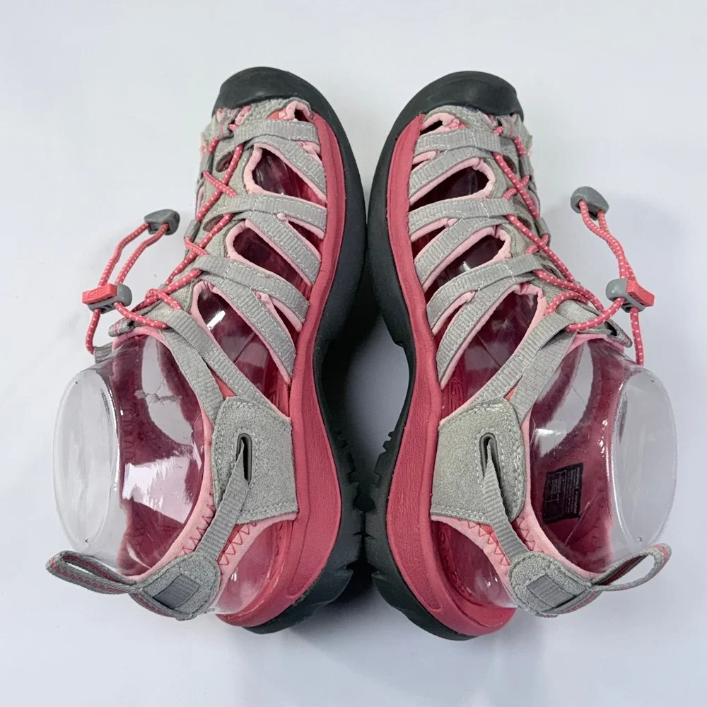 NEW KEEN Whisper Sandal Womens 8 Grey Pink Hiking Trail Waterproof Sport Outdoor